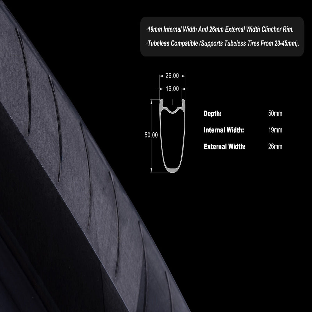 OROME VALAR TH50 Carbon Road Rim Brake Wheelsets, Rim Brake Carbon Wheels. Superlight Carbon Rim Brake Wheelsets