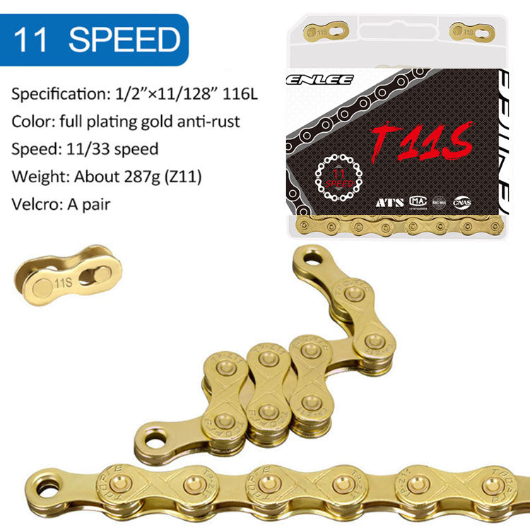 ENLEE Anti-Rust Mountain Road Bicycle Chain 8/10/11/ Speed Silver/Gold MTB Cycle And Road Cycle Chains