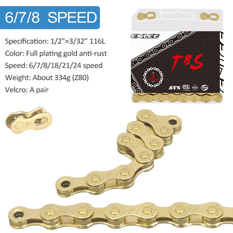 ENLEE Anti-Rust Mountain Road Bicycle Chain 8/10/11/ Speed Silver/Gold MTB Cycle And Road Cycle Chains