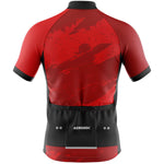 Aerodoc Red Camo-Strike Short Sleeve Cycling Jersey Back View