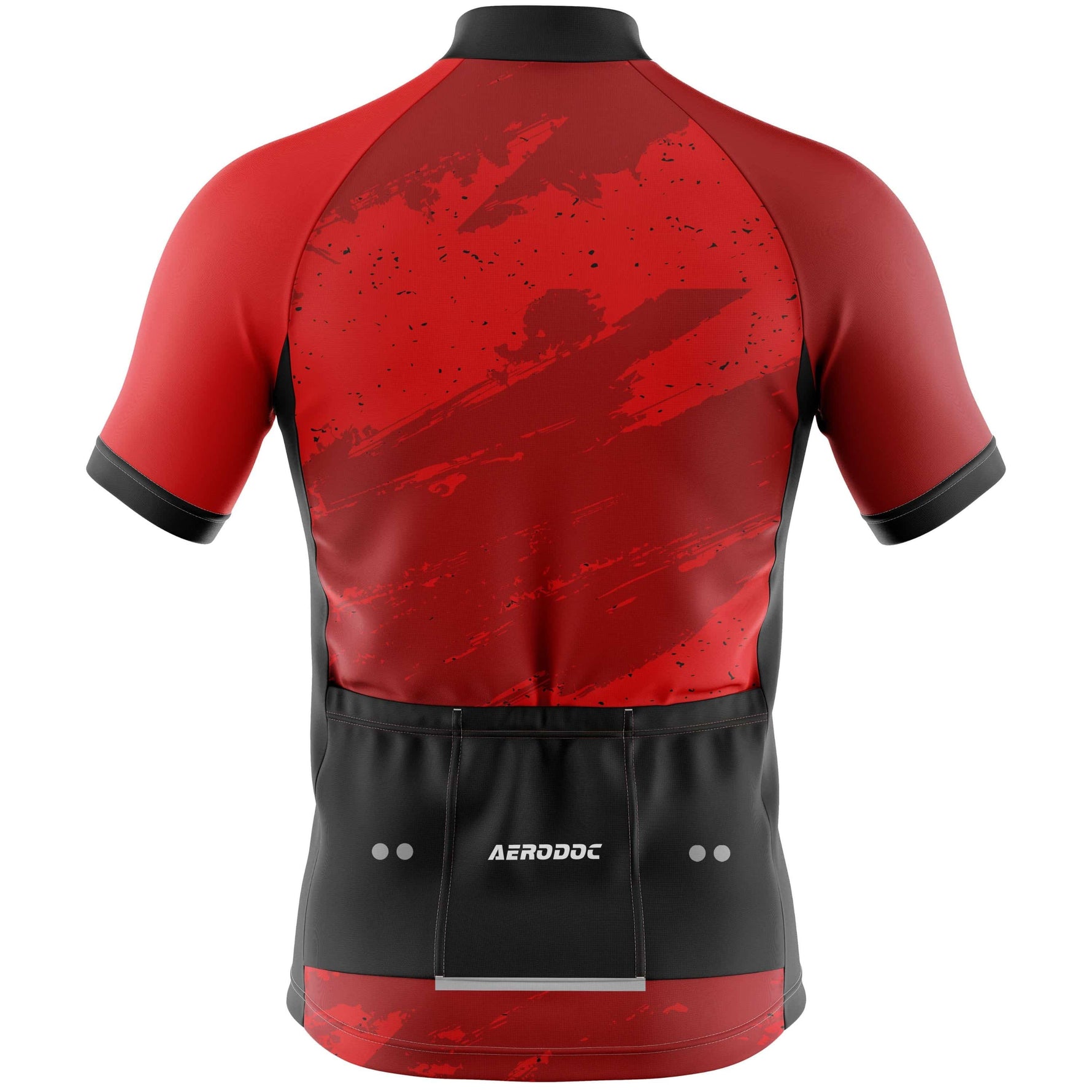 Aerodoc Red Camo-Strike Short Sleeve Cycling Jersey Back View