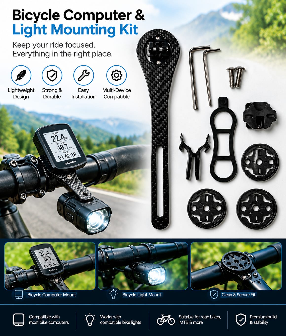 Bicycle Mount Black carbon-fiber
