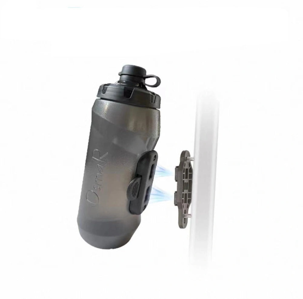 Magnetic quick-release water bottle with secure mount