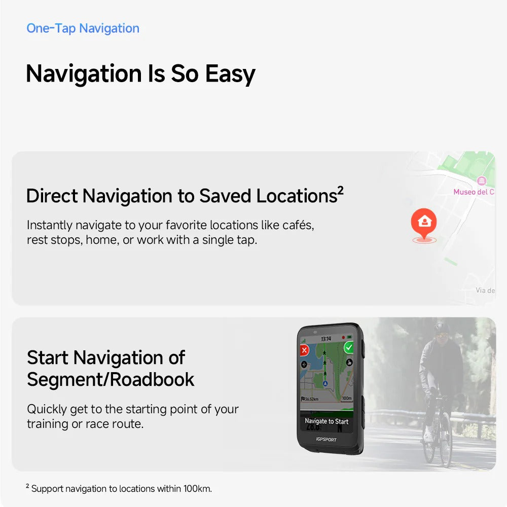 IGPSPORT BINAVI GPS Bike Computer with Wireless Navigation