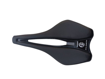 Elsier Comfort Pro Cut-Out Bicycle Saddle – ergonomic black bike seat with central pressure-relief channel