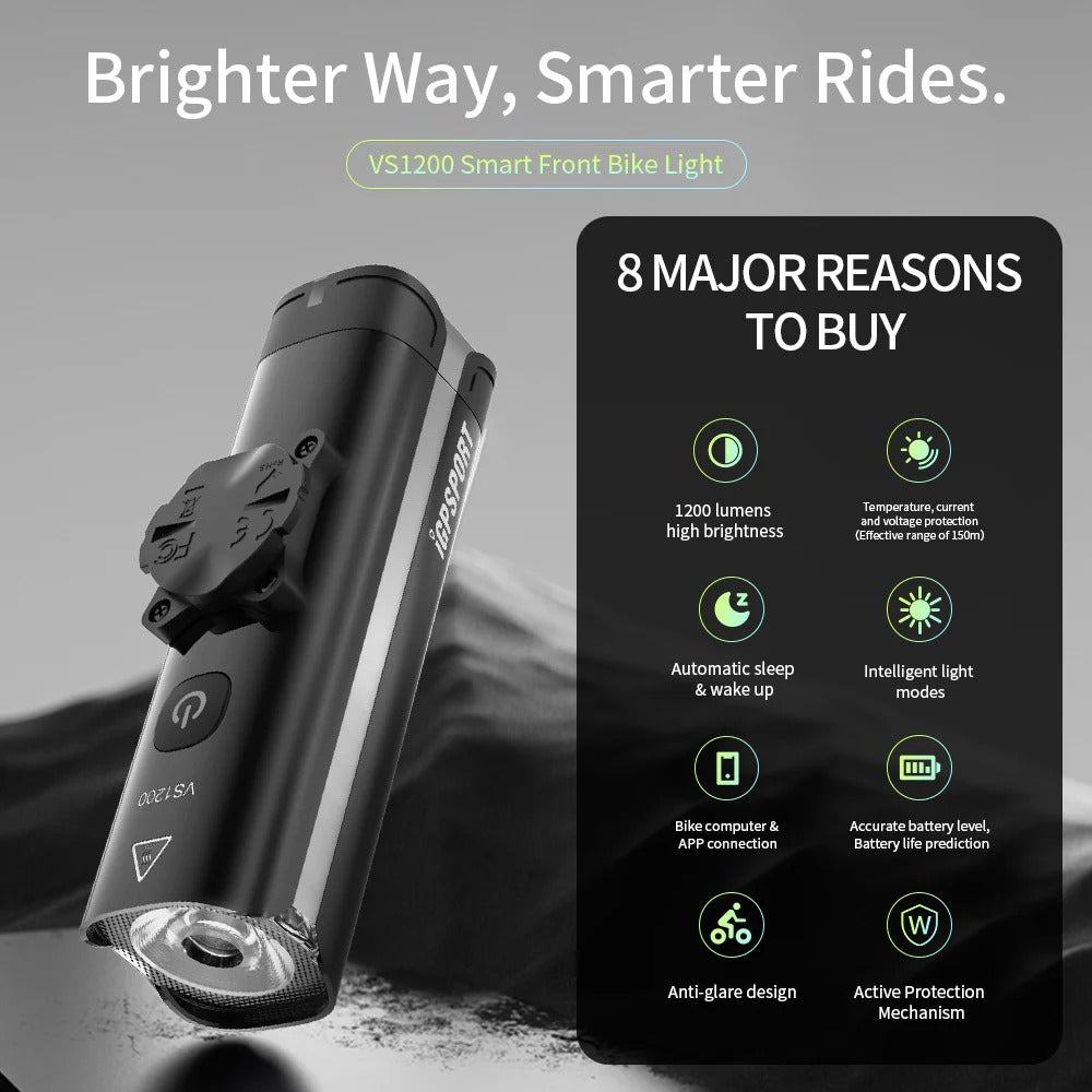 IGPSPORTS VS1200 Smart Front Bike Light