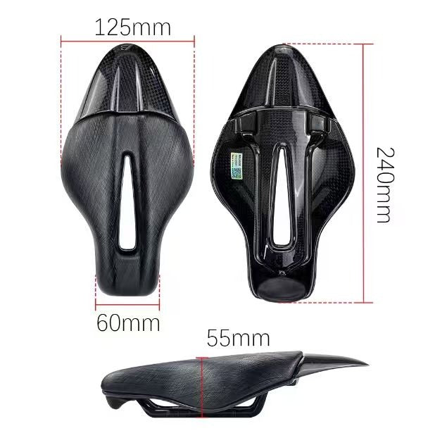 Ultra-Light Carbon Fiber Road Bike Saddle –Performance Cycling Seat with Center Relief Cutout